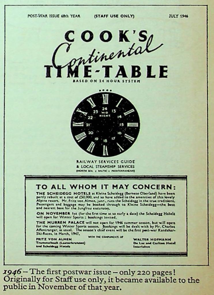 【レア本！希少】ThomasCook Continental Timetable