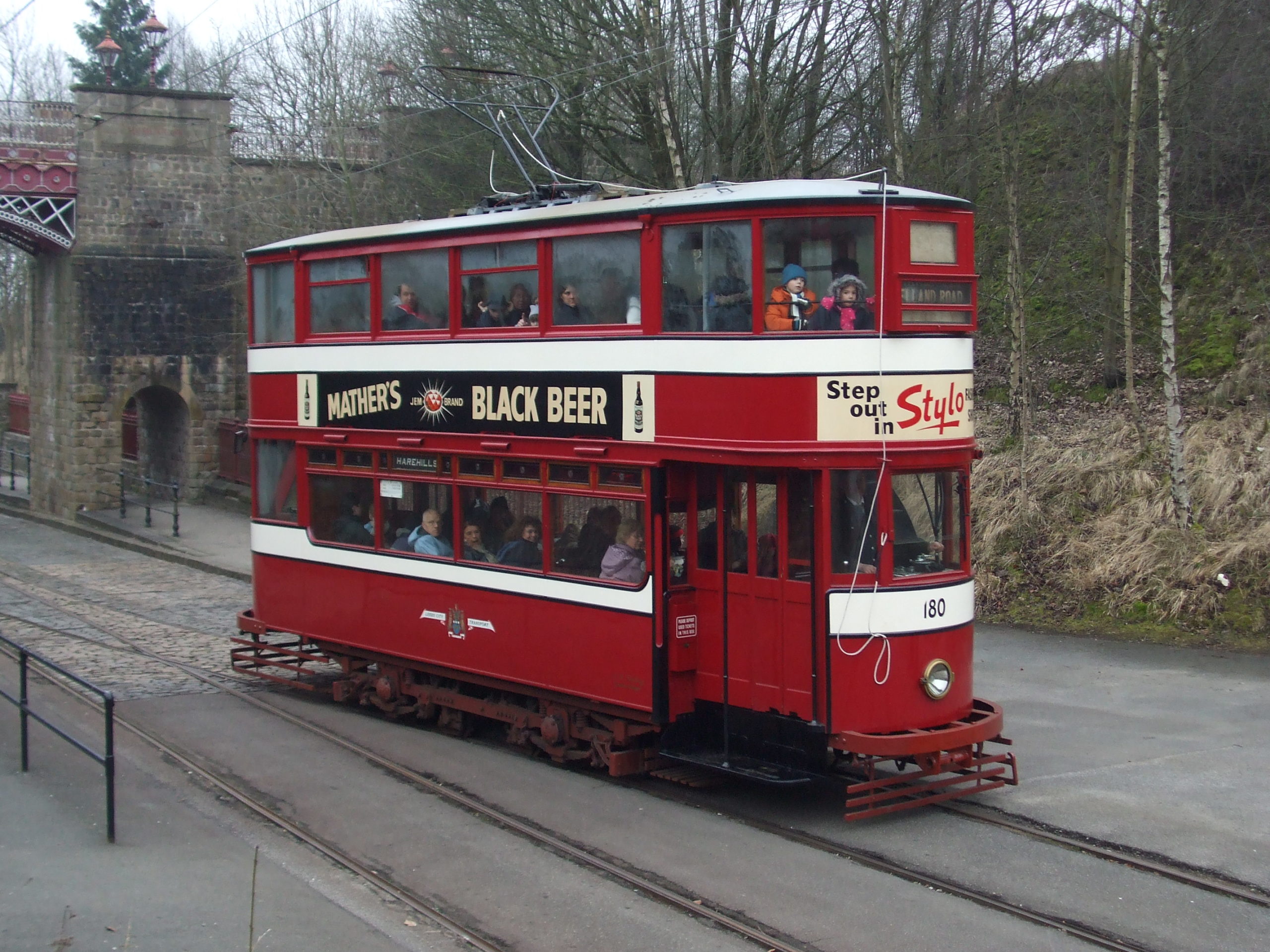 Leeds City Tramways No. 180 at The National Tramway Museum, Crich February 2008 · Image credit: Wikimedia
