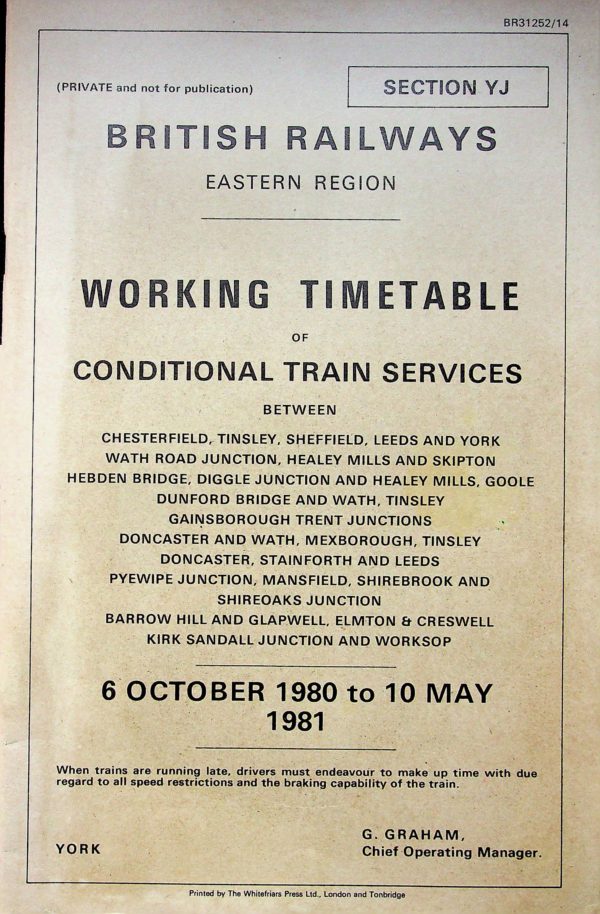 Employee BR Eastern - Conditional Section YJ 1980-10