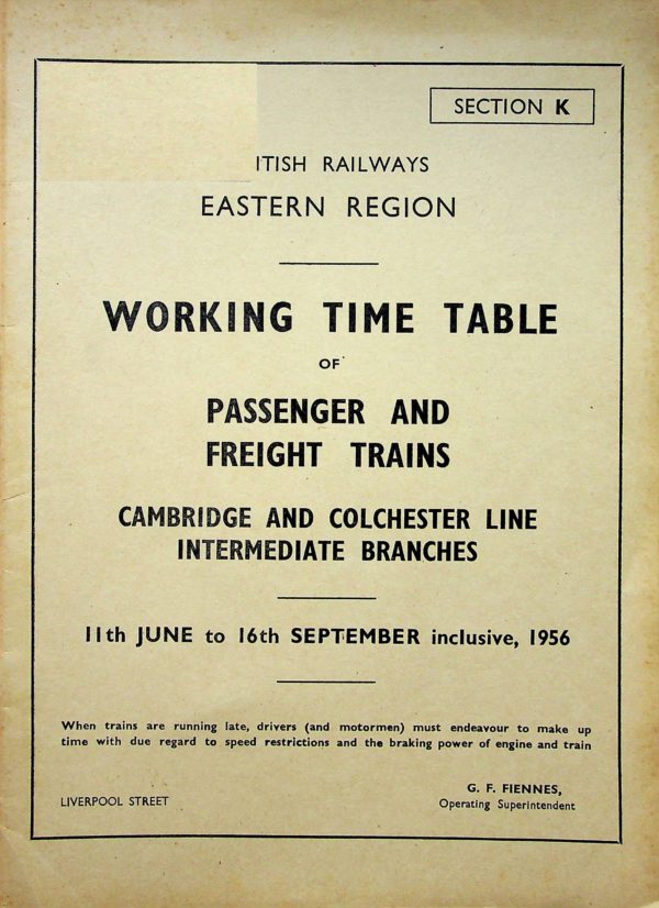 Employee BR Eastern - Passenger & Freight Section K 1956-06