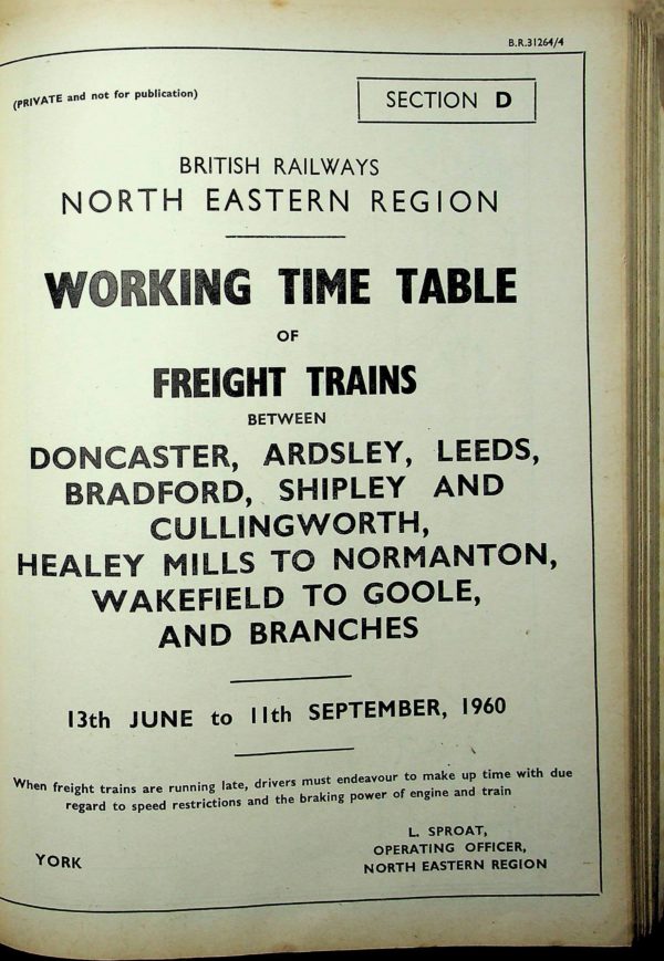 Employee BR North Eastern - Freight Section D 1960-06