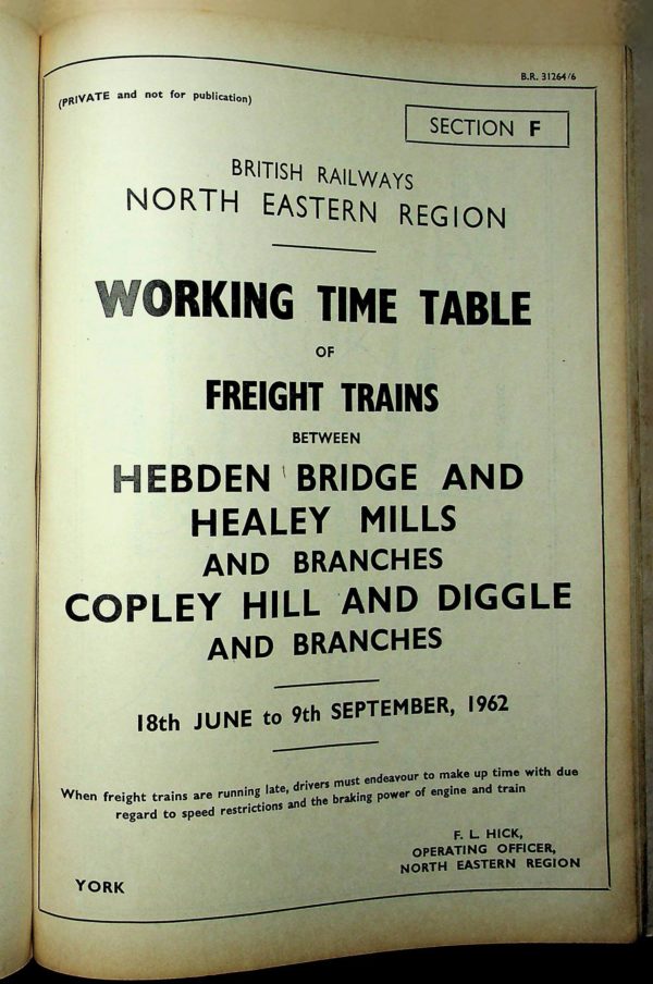 Employee BR North Eastern - Freight Section F 1962-06