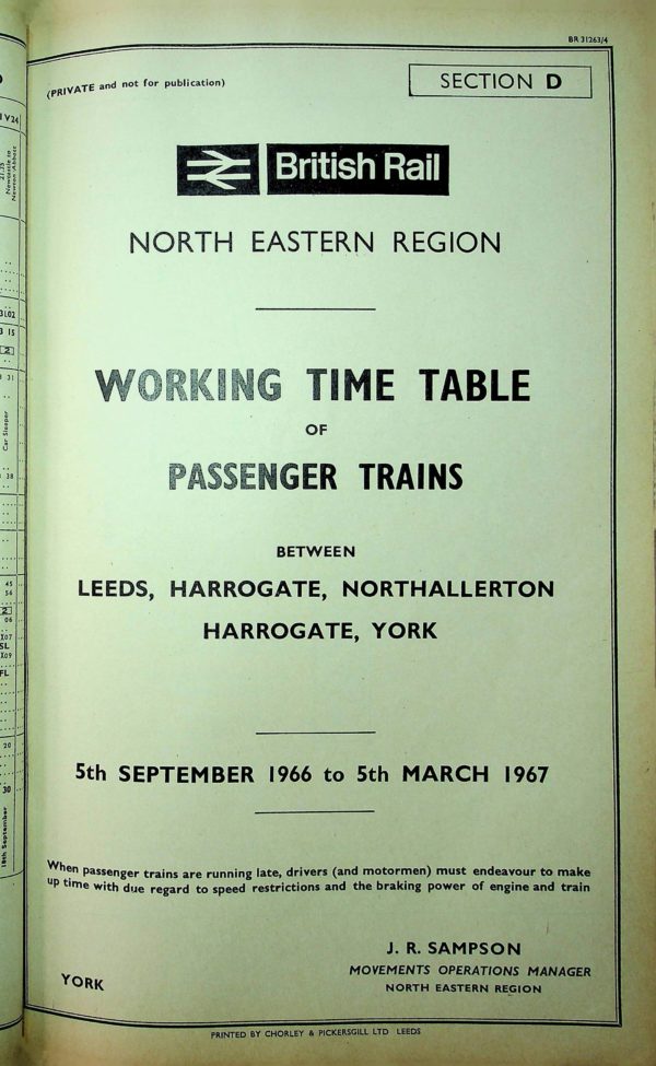 Employee BR North Eastern - Passenger Section D 1966-09
