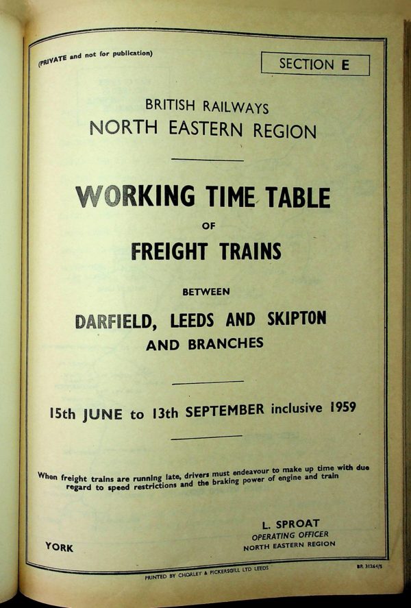Employee BR North Eastern - Freight Section E 1959-06