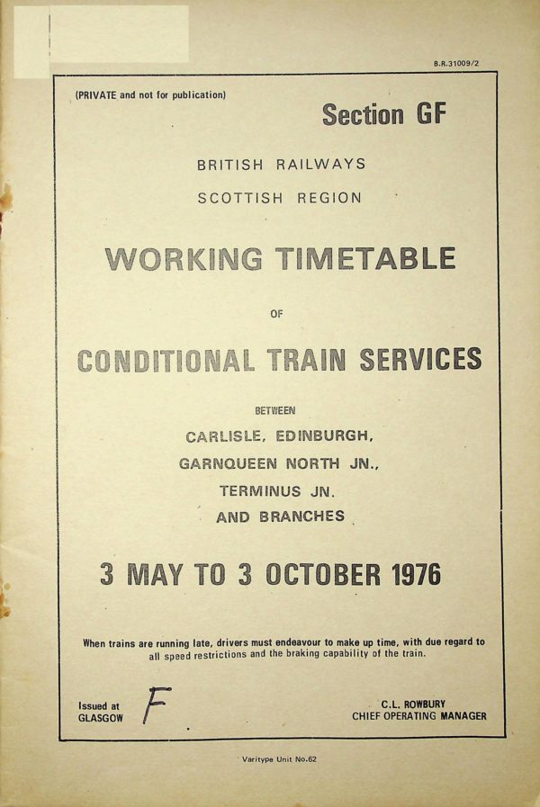 Employee BR Scottish Conditional Section GF 1976-05