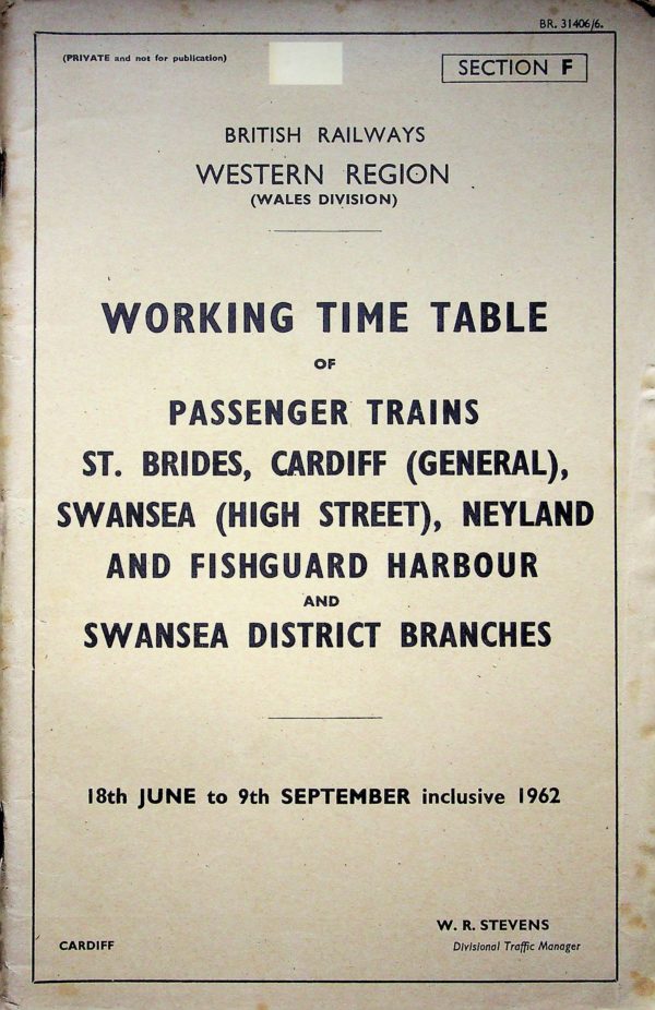 Employee BR Western Region - Passenger Section F 1962-06