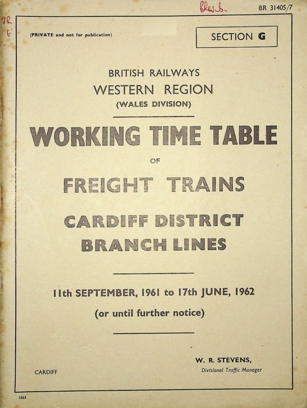 Employee BR Western Region - Freight Section G 1961-09