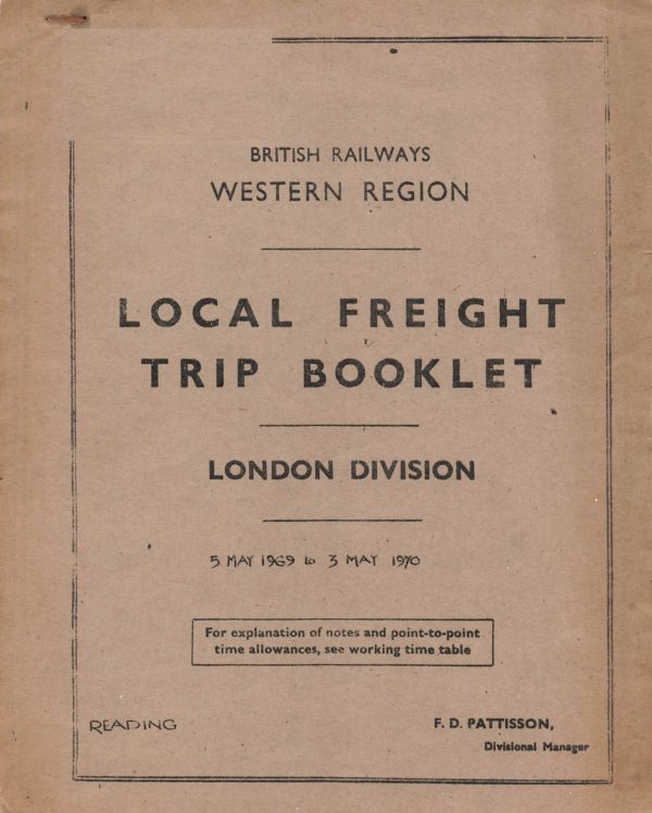 Employee BR WR Trip Freight London Section  1969-05