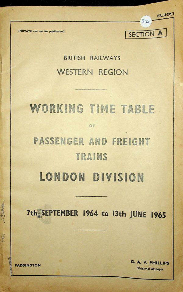 Employee BR Western Region - Passenger Section A 1964-09