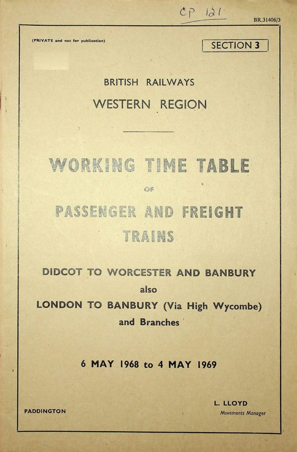 Employee BR Western Region - Passenger & Freight Section 3 1968-05