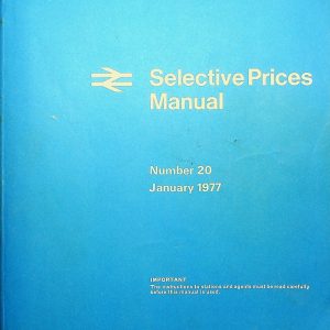 British Rail selective prices manual 1977-01