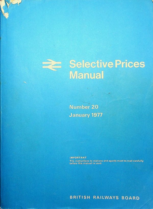 British Rail selective prices manual 1977-01
