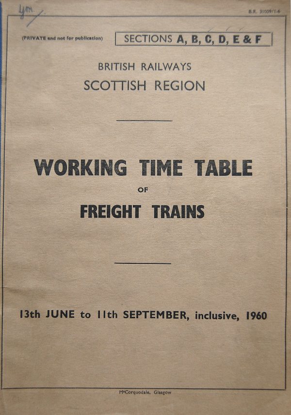 Scottish Freight WTT Section D 1960-06