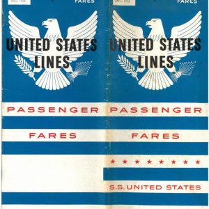 SS United States Fares & Schedules 1956-01