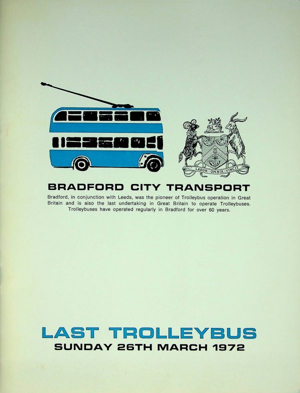 Bradford Last Trolleybus Commemorative Brochure 1972-03 [Great Britain]