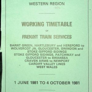 WTT BR Western Region - Freight Section PE 1981-06