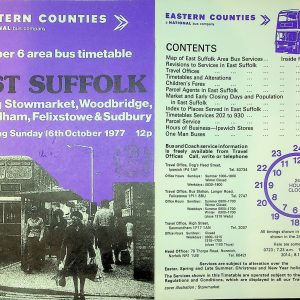 Eastern Counties No 6 area bus timetable East Suffolk Oct 1977-10