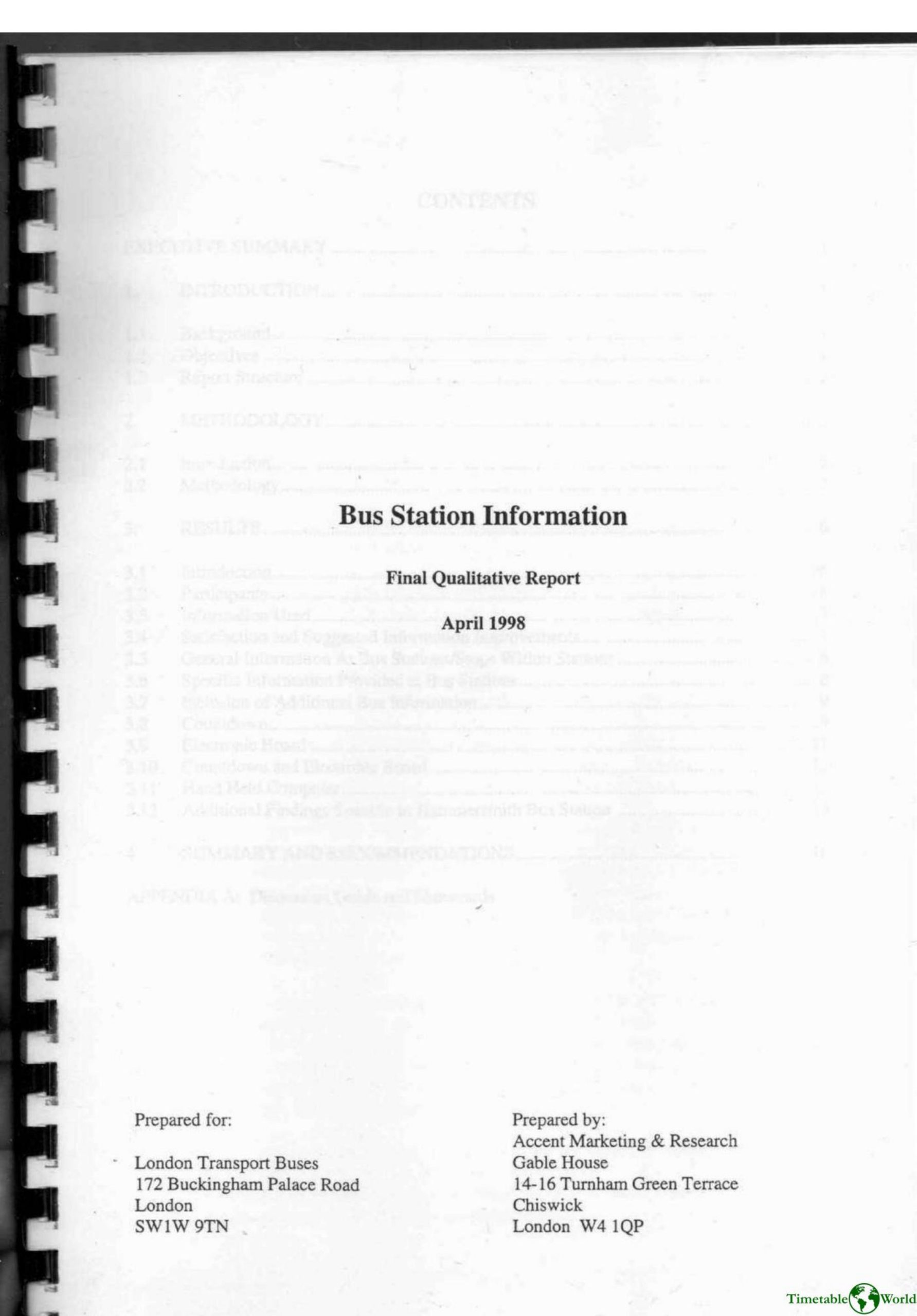 Accent Marketing & Research - BUS STATION INFORMATION 1998