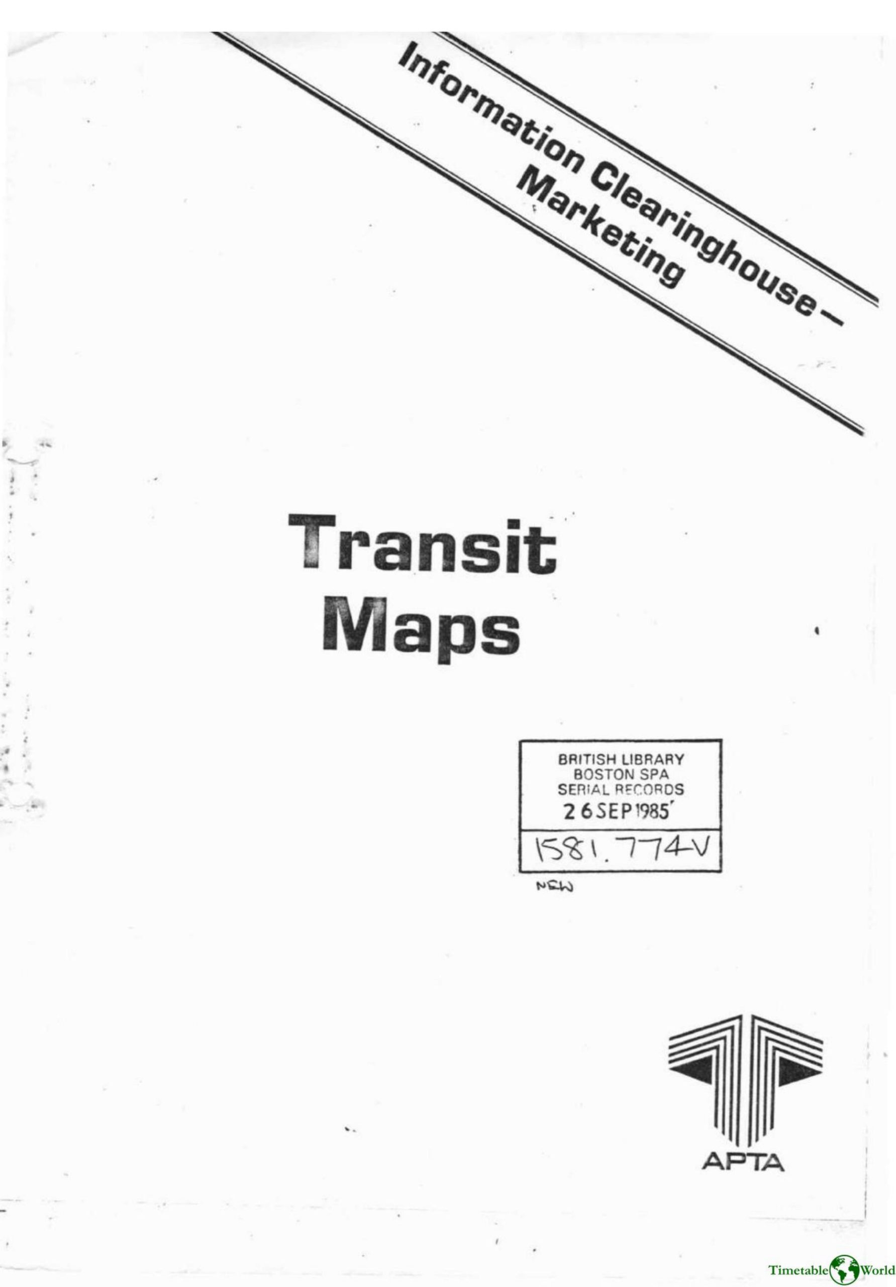 American Public Transit Association - TRANSIT MAPS 1984
