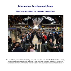 Association of Train Operating Companies Information Development Group - GOOD PRACTICE GUIDES FOR CUSTOMER INFORMATION 2013