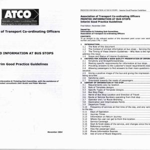 Association of Transport Co-ordinating Officers - PRINTED INFORMATION AT BUS STOPS 2004