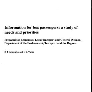 Balcombe and Vance - INFORMATION FOR BUS PASSENGERS 1998