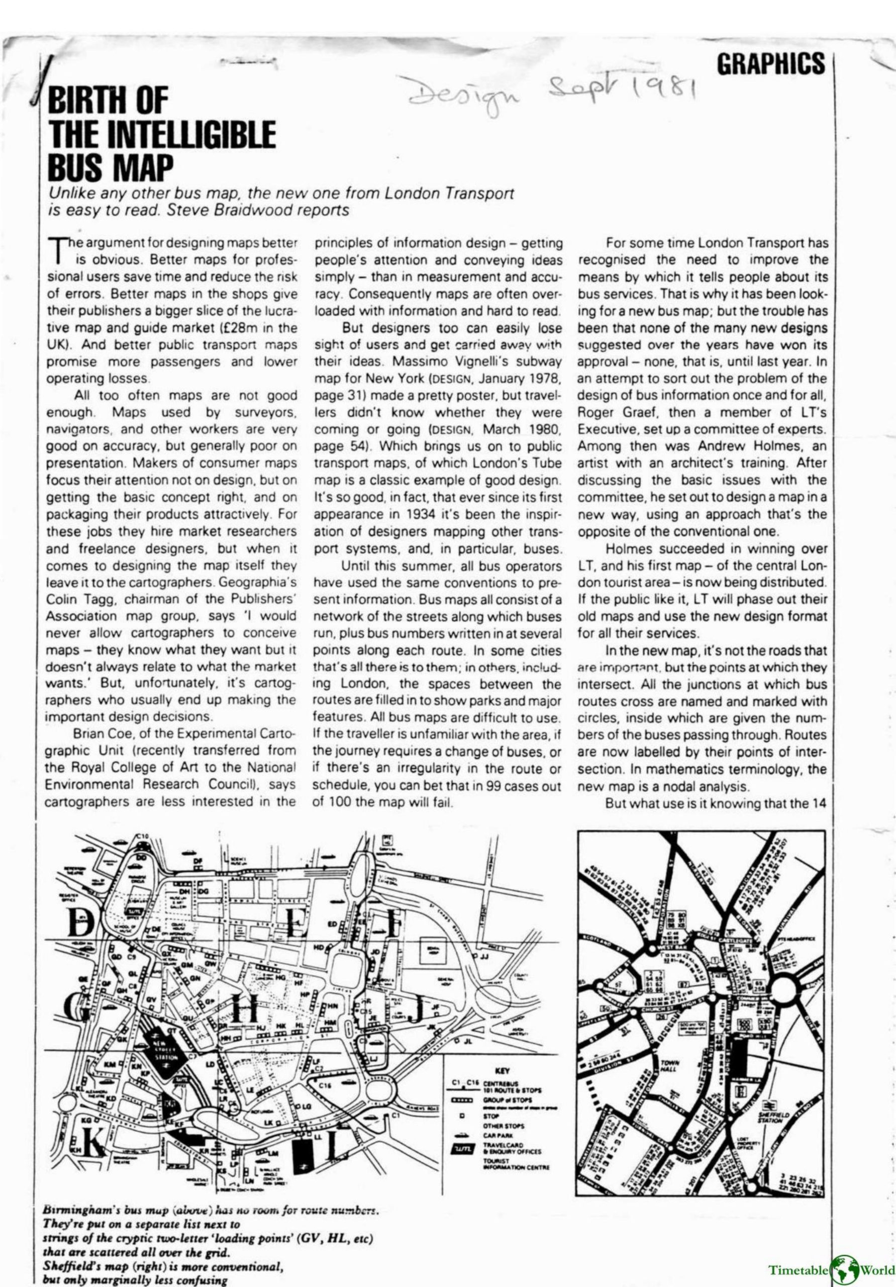 Braidwood - BIRTH OF THE INTELLIGIBLE BUS MAP 1981