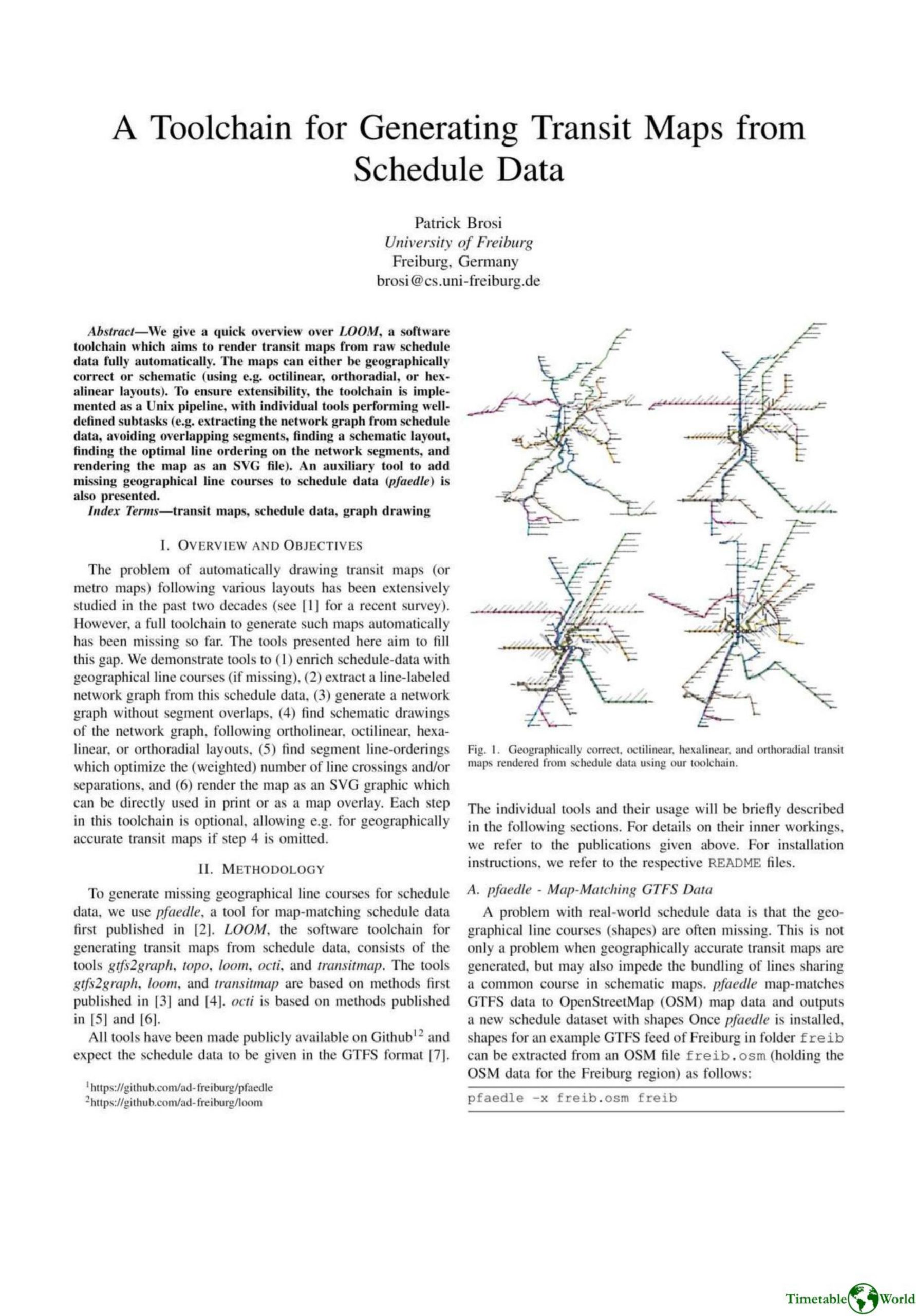 Brosi - A TOOLCHAIN FOR GENERATING TRANSIT MAPS FROM SCHEDULE DATA 2002