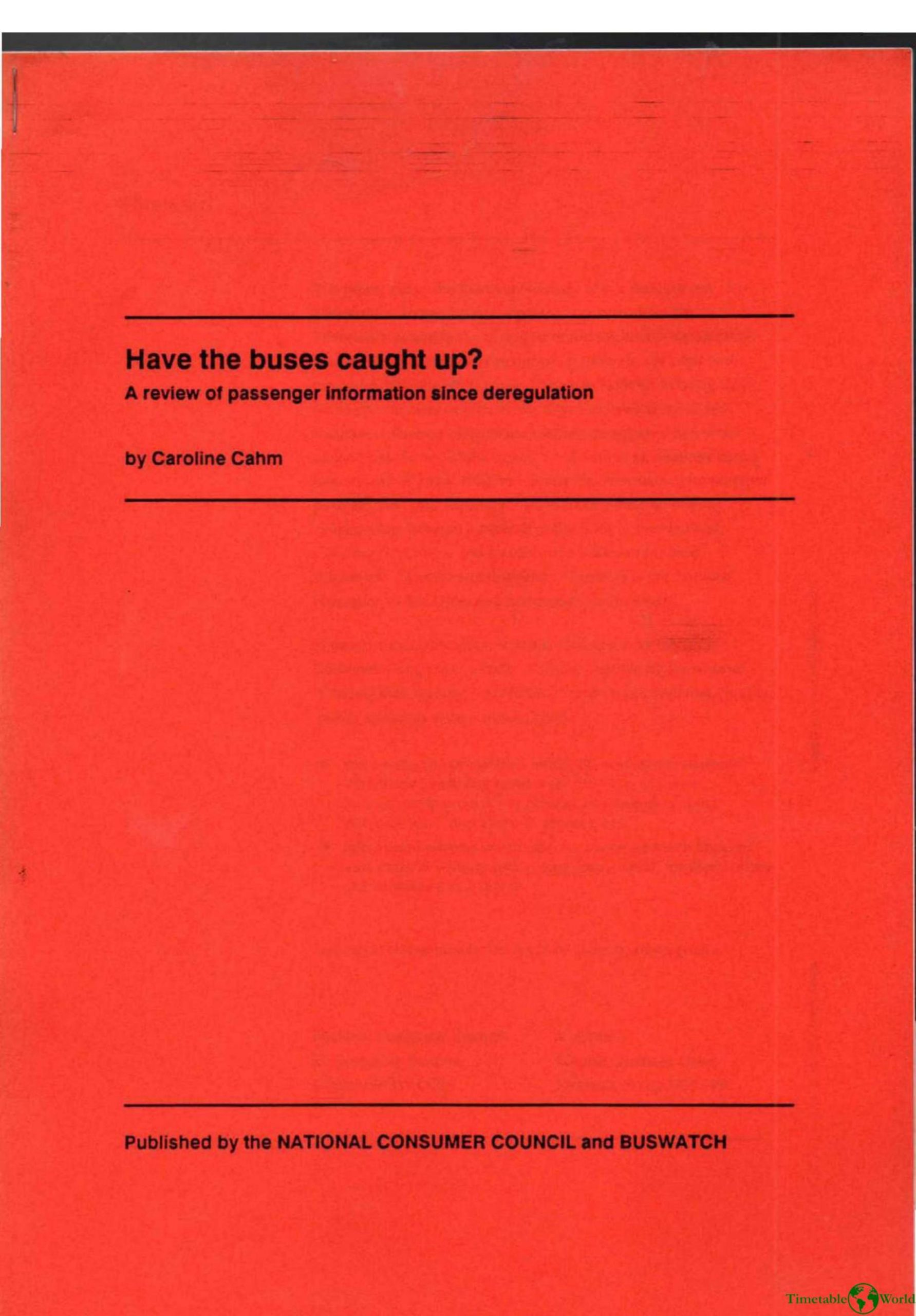 Cahm - HAVE THE BUSES CAUGHT UP 1990