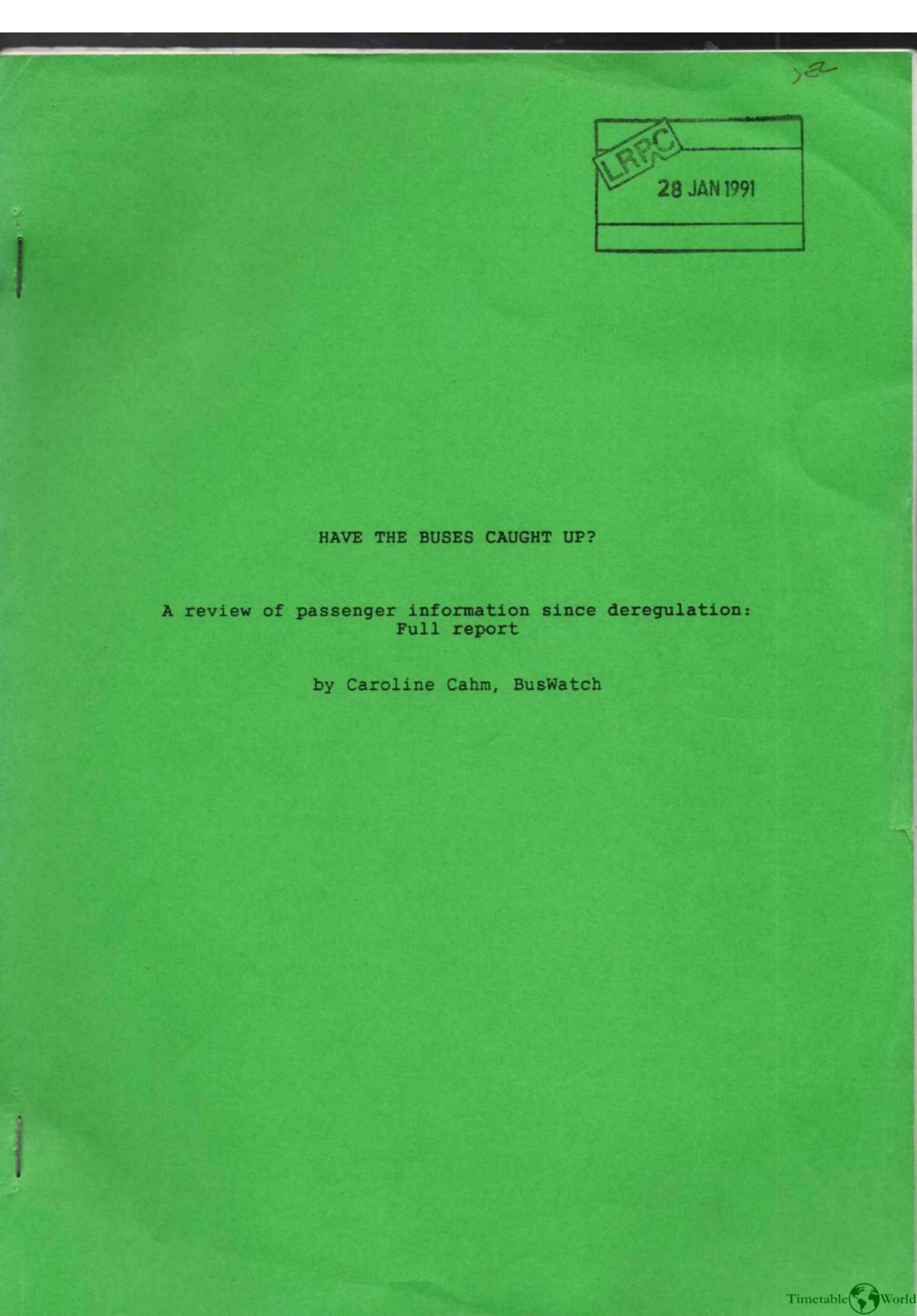 Cahm - HAVE THE BUSES CAUGHT UP 1991