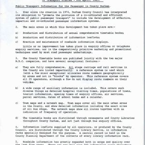 Capes - PUBLIC TRANSPORT INFORMATION FOR THE PASSENGER IN COUNTY DURHAM 1983