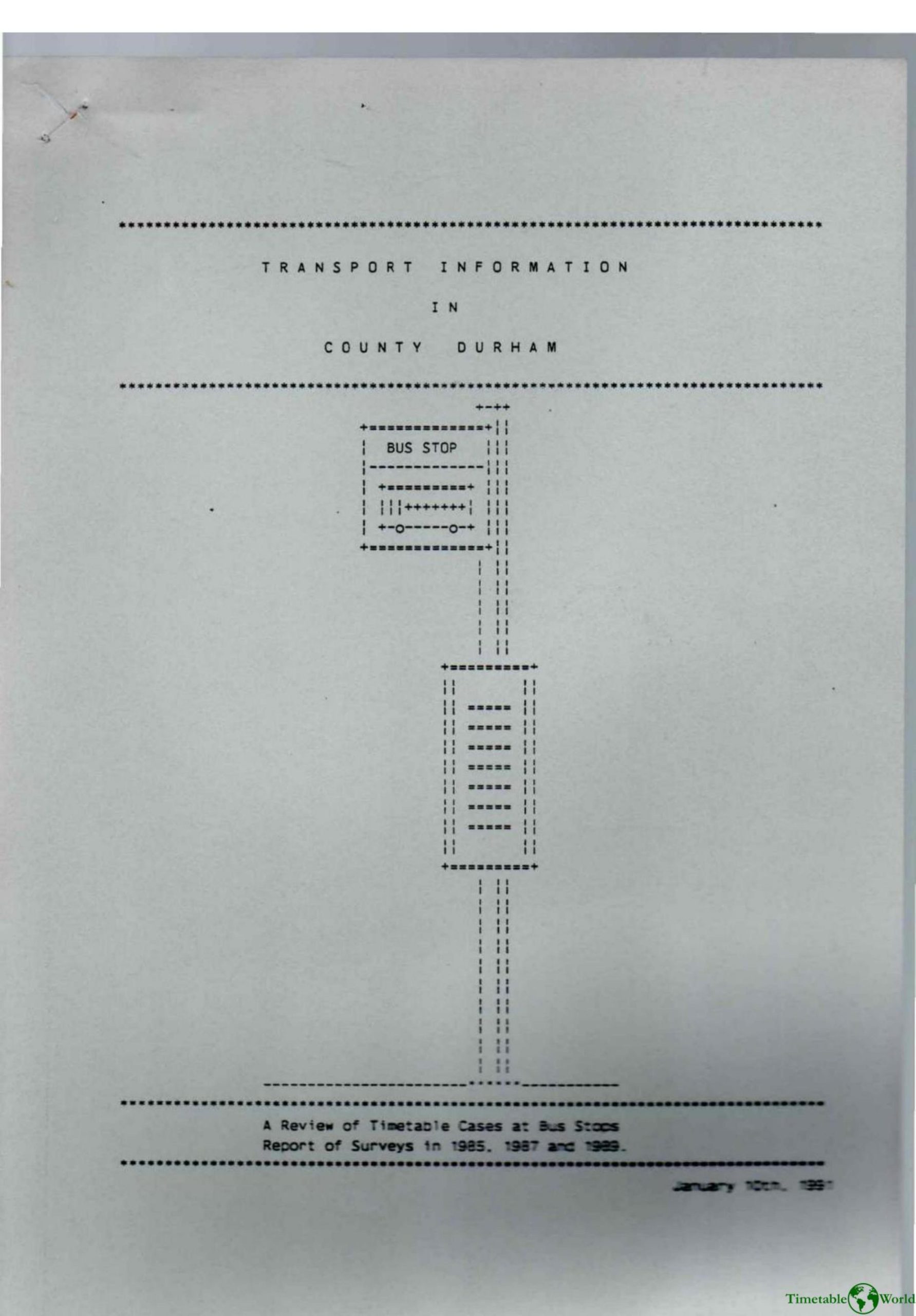 Capes - TRANSPORT INFORMATION IN COUNTY DURHAM 1991