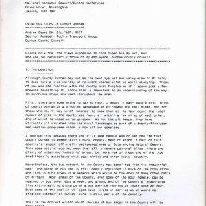 Capes - USING BUS STOPS IN COUNTY DURHAM 1991