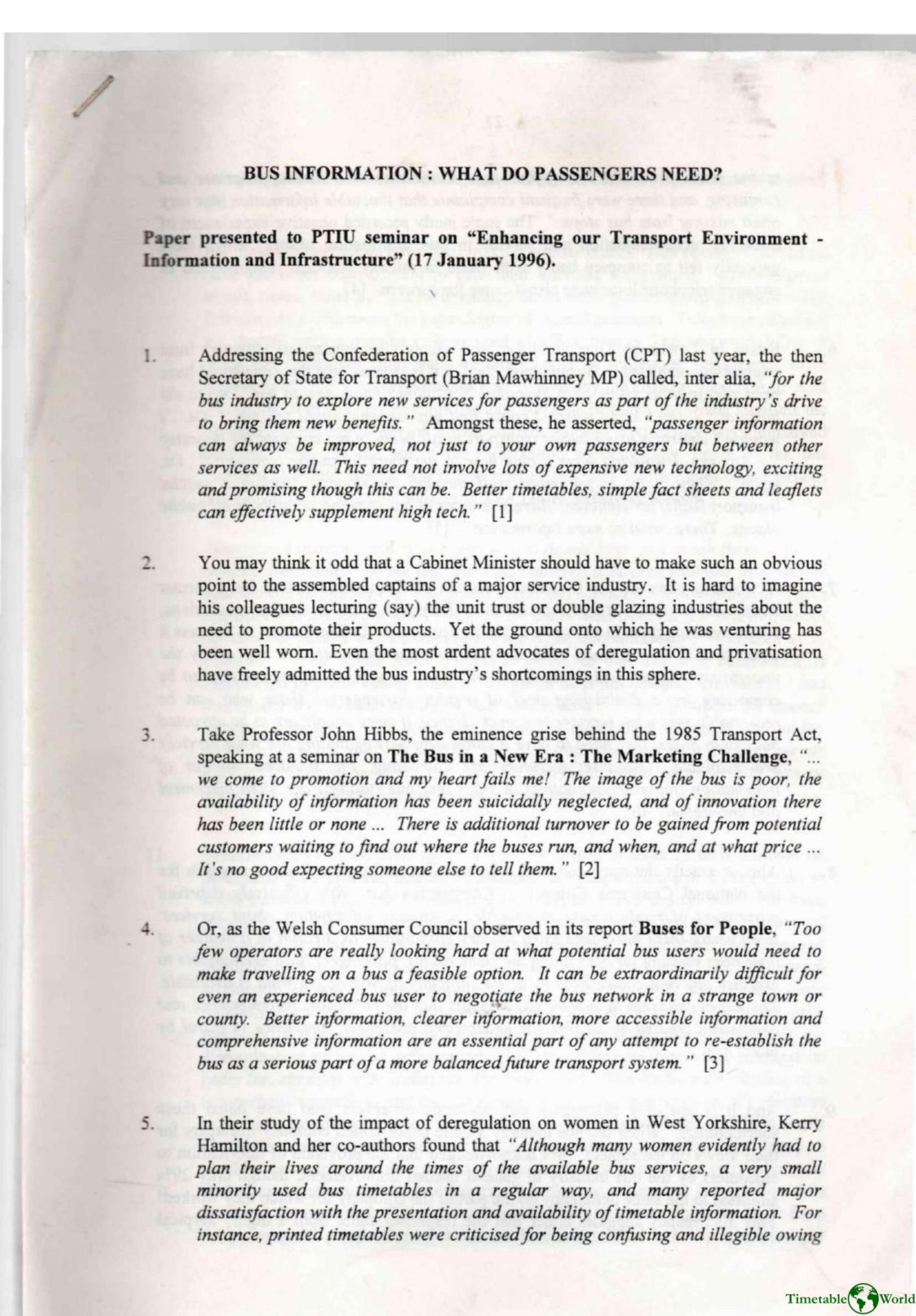 Cartledge - BUS INFORMATION - WHAT DO PASSENGERS NEED 1996
