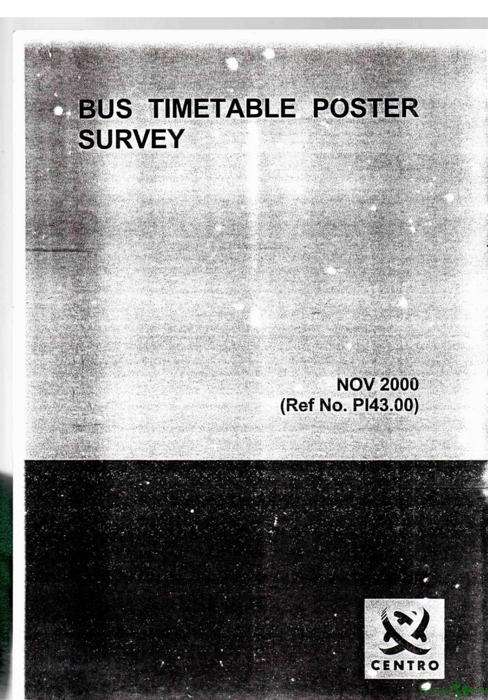 Centro - BUS TIMETABLE POSTER SURVEY 2000