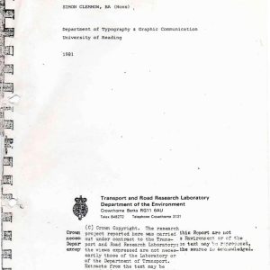 Clemmow - THE COMPREHENSIBILITY OF PUBLIC TRANSPORT TIMETABLES 1981