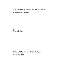 David - USER INFORMATION SYSTEMS FOR PUBLIC TRANSIT 1980