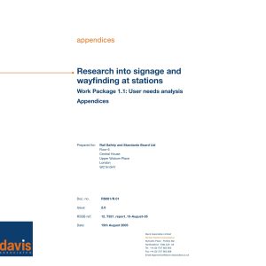 Davis Associates Limited - RESEARCH INTO SIGNAGE AND WAYFINDING AT STATIONS 2005