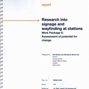 Davis Associates Limited - RESEARCH INTO SIGNAGE AND WAYFINDING AT STATIONS 2005