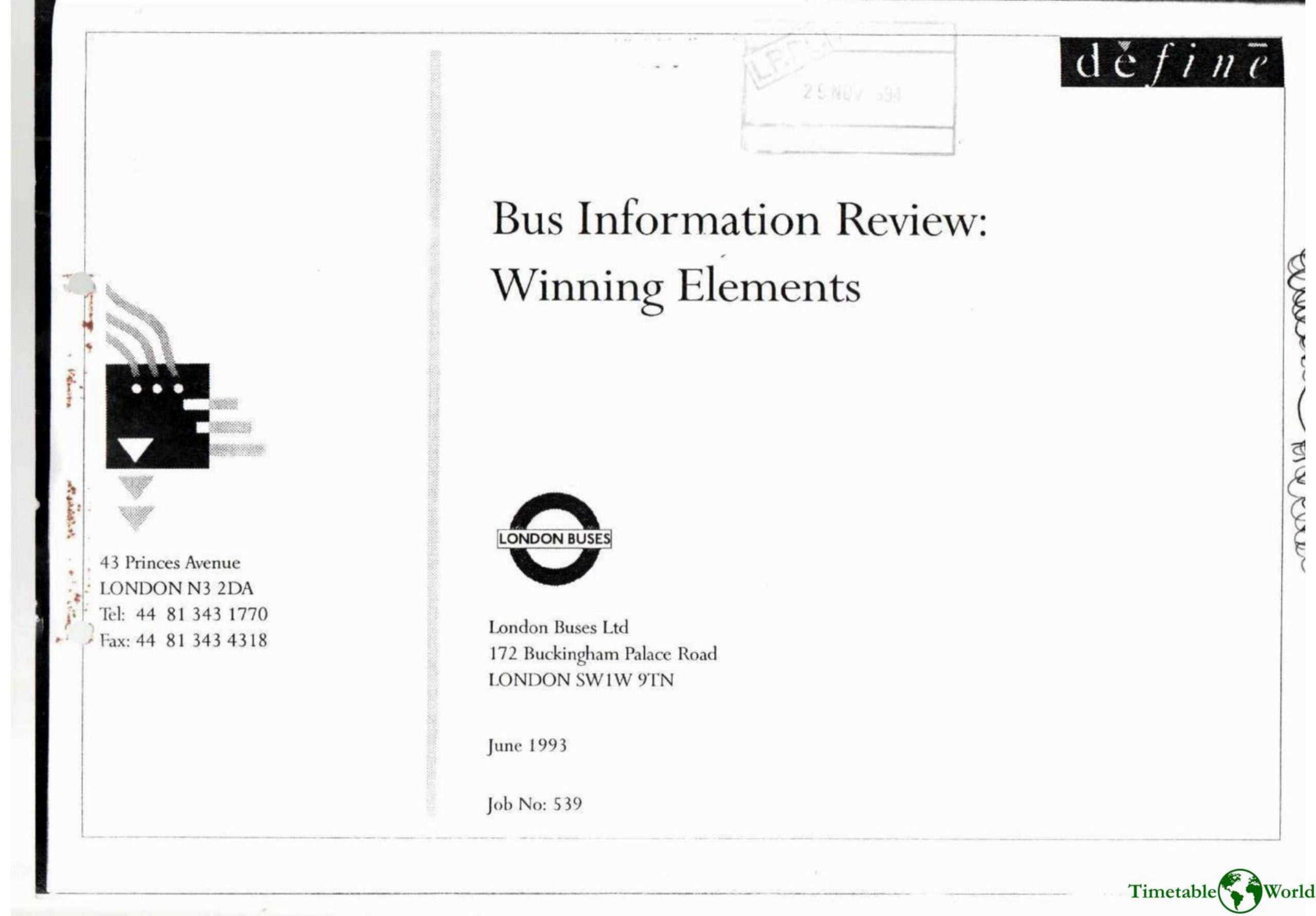 Define - VICTORIA TEST CORRIDOR - PRESENTATION OF QUANTITATIVE FINDINGS 1993