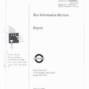 Define - BUS INFORMATION REVIEW (for London Buses) 1994