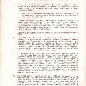 Department of Inland Transport (France) - INFORMATION ON INTERCITY NETWORKS (coaches) 1981