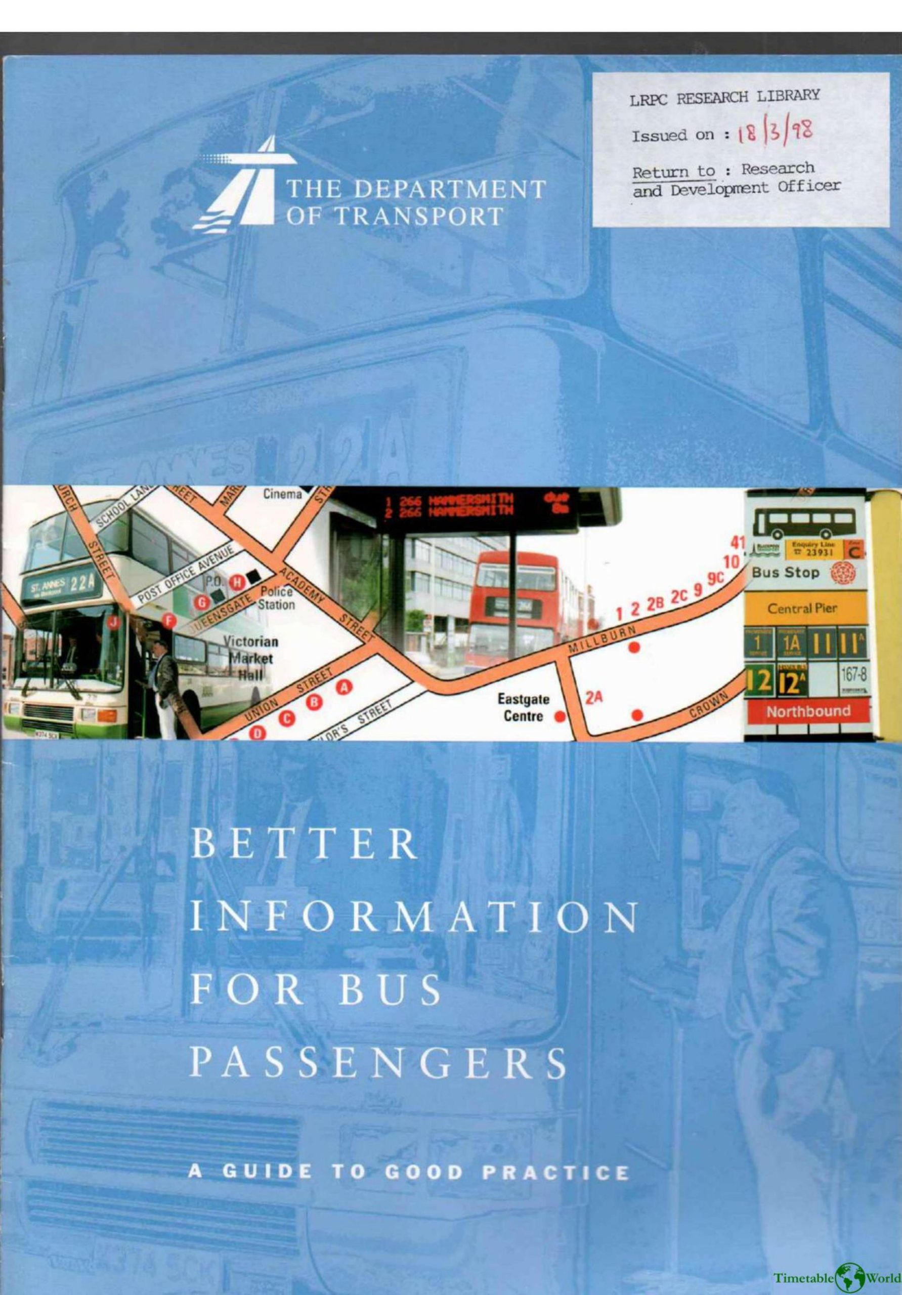 Department of Transport - BETTER INFORMATION FOR BUS PASSENGERS 1996