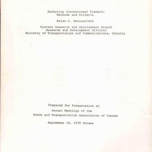 Deslauriers - MARKETING CONVENTIONAL TRANSIT 1978