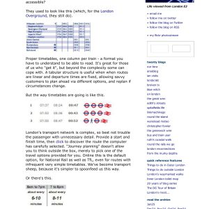 Diamond Geezer - ARE TIMETABLES DUMBING DOWN, OR ARE THEY BECOMING MORE ACCESSIBLE 2012