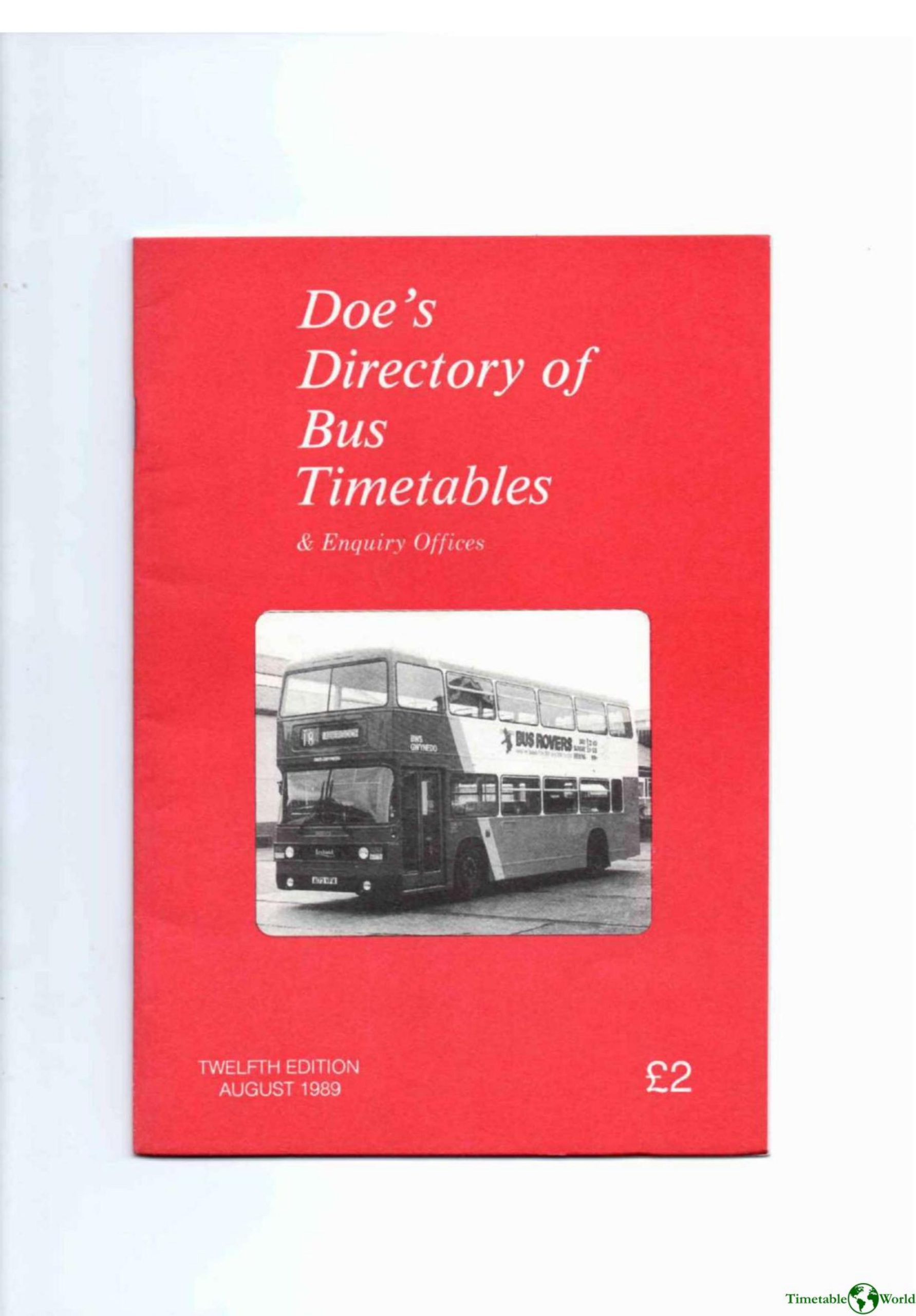 Doe - DOES DIRECTORY OF BUS TIMETABLES & ENQUIRY OFFICES 1988