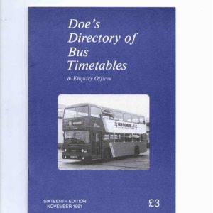 Doe - DOES DIRECTORY OF BUS TIMETABLES & ENQUIRY OFFICES 1991