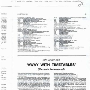 Dunabin - AWAY WITH TIMETABLES 1984