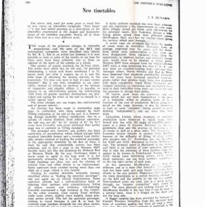 Dunabin - NEW TIMETABLES 1965