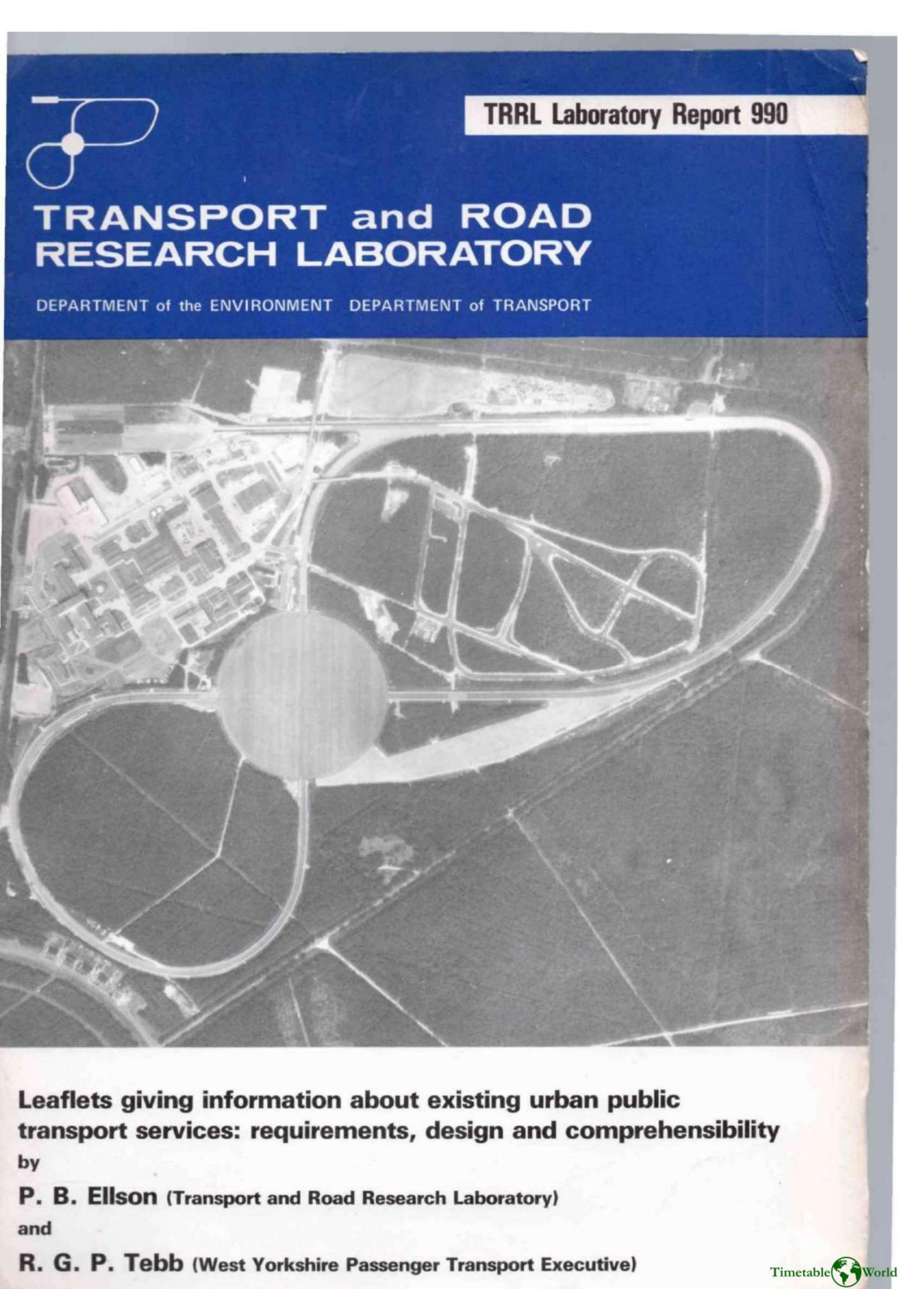 Ellson and Tebb - LEAFLETS GIVING INFORMATION ABOUT EXISTING URBAN PUBLIC TRANSPORT SERVICES 1981